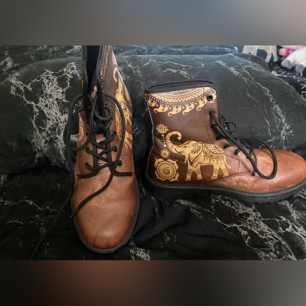 Mandela vegan leather combat boots